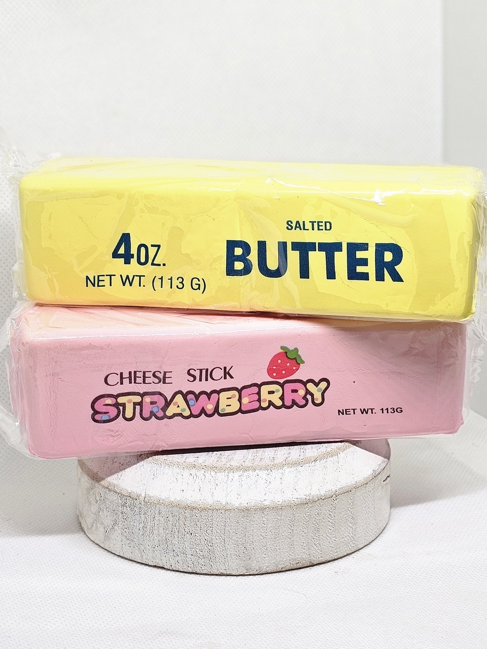 Salted Butter & Strawberry Cheese Stick Squishy Bars - Set Of 2